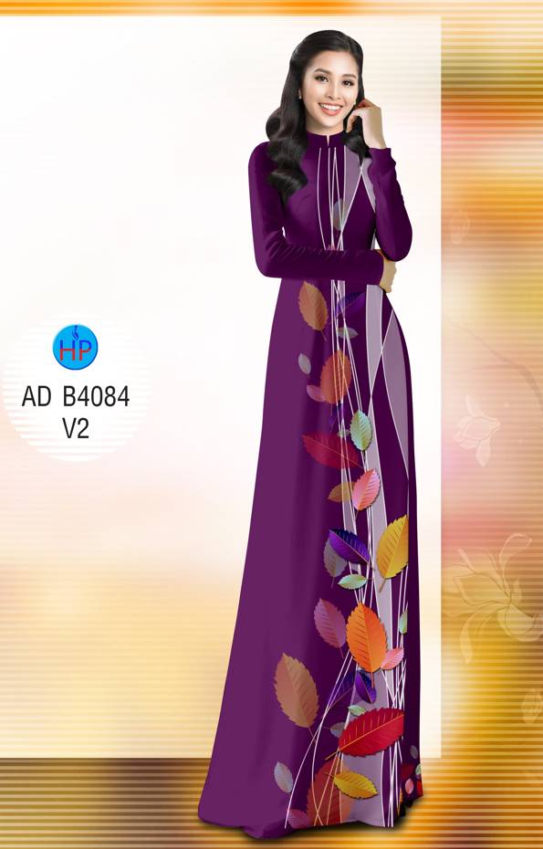 Vải Áo Dài In Hình Lá Độc Đáo AD B4084 45 Vải Áo Dài In Hình Lá Độc Đáo AD B4084