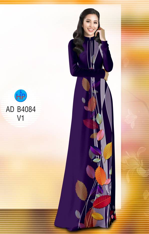 Vải Áo Dài In Hình Lá Độc Đáo AD B4084 48 Vải Áo Dài In Hình Lá Độc Đáo AD B4084