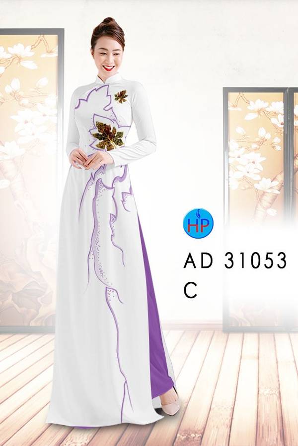 Vải Áo Dài Hình Lá Thiết Kế 2021 AD 31053 51 Vải Áo Dài Hình Lá Thiết Kế 2021 AD 31053