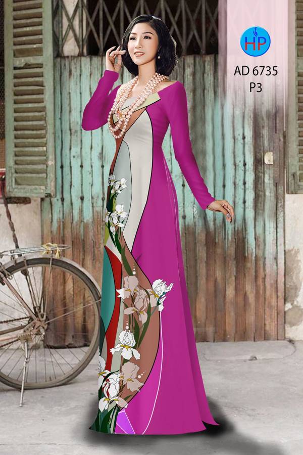 Vải Áo Dài Hoa Văn Thiết Kế 2021 AD 6735