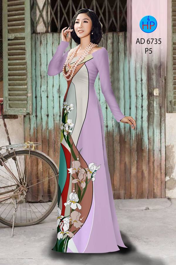 Vải Áo Dài Hoa Văn Thiết Kế 2021 AD 6735