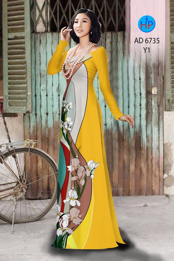 Vải Áo Dài Hoa Văn Thiết Kế 2021 AD 6735