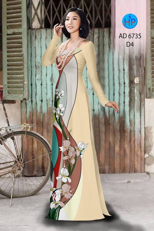 Vải Áo Dài Hoa Văn Thiết Kế 2021 AD 6735