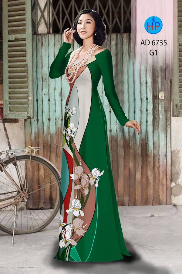 Vải Áo Dài Hoa Văn Thiết Kế 2021 AD 6735