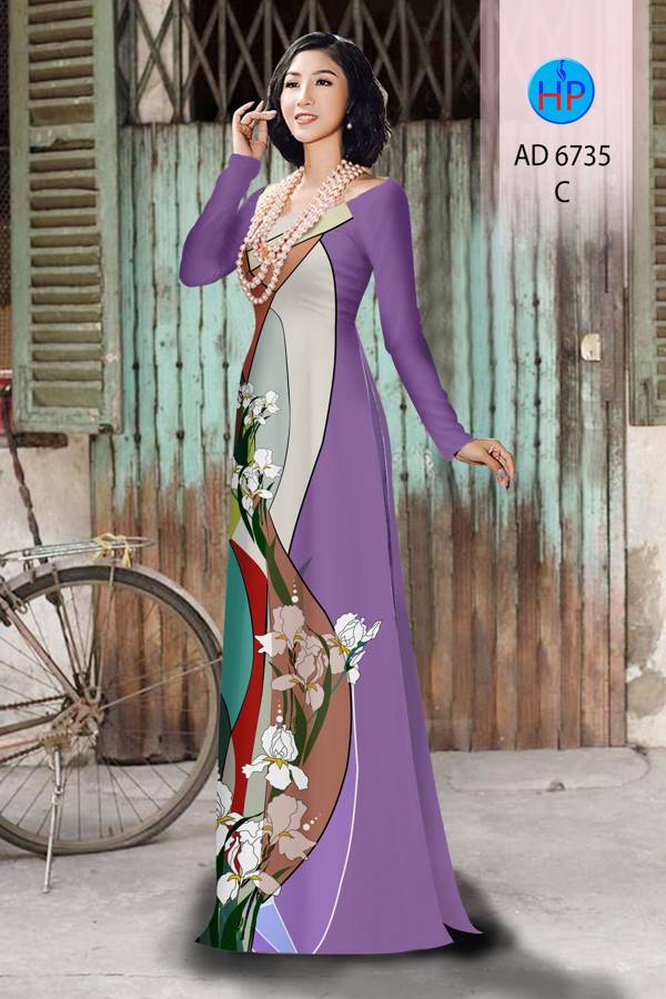 Vải Áo Dài Hoa Văn Thiết Kế 2021 AD 6735