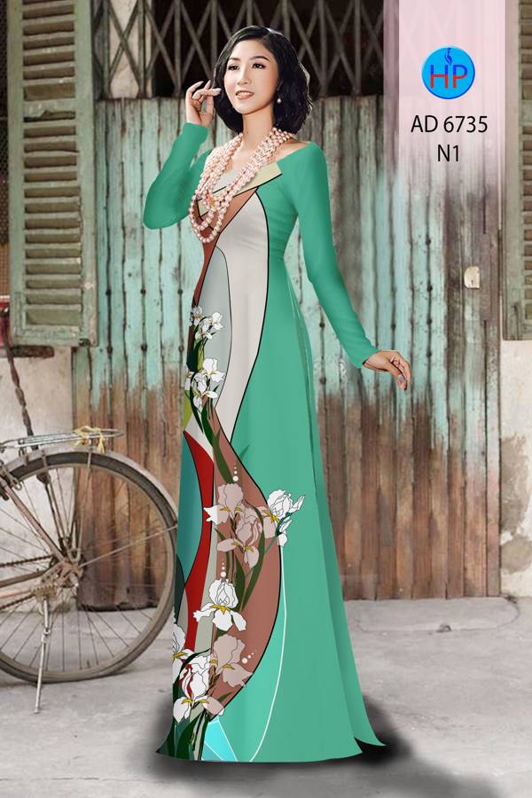 Vải Áo Dài Hoa Văn Thiết Kế 2021 AD 6735