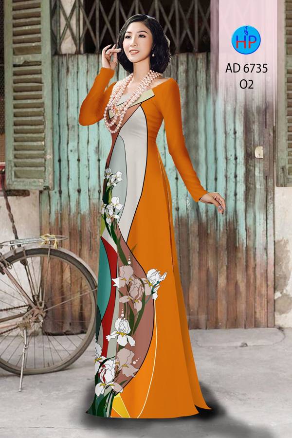 Vải Áo Dài Hoa Văn Thiết Kế 2021 AD 6735
