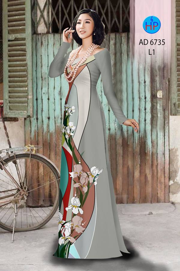 Vải Áo Dài Hoa Văn Thiết Kế 2021 AD 6735
