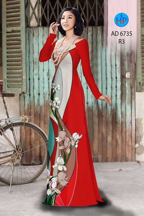 Vải Áo Dài Hoa Văn Thiết Kế 2021 AD 6735