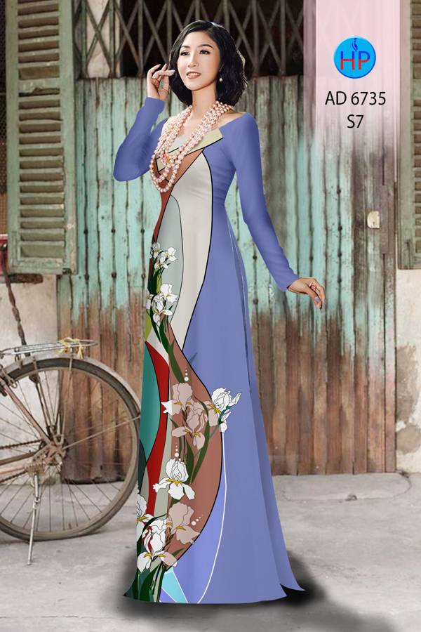 Vải Áo Dài Hoa Văn Thiết Kế 2021 AD 6735