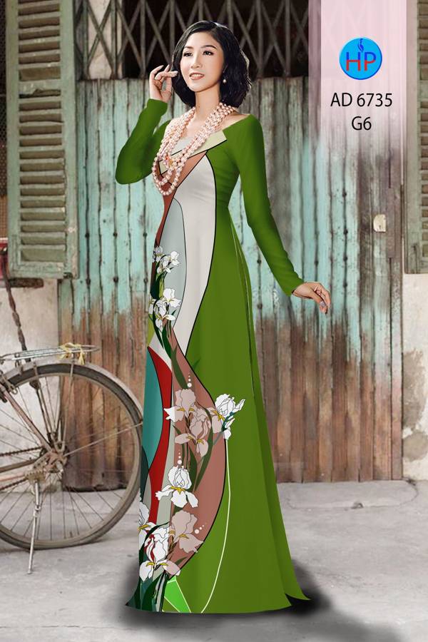 Vải Áo Dài Hoa Văn Thiết Kế 2021 AD 6735