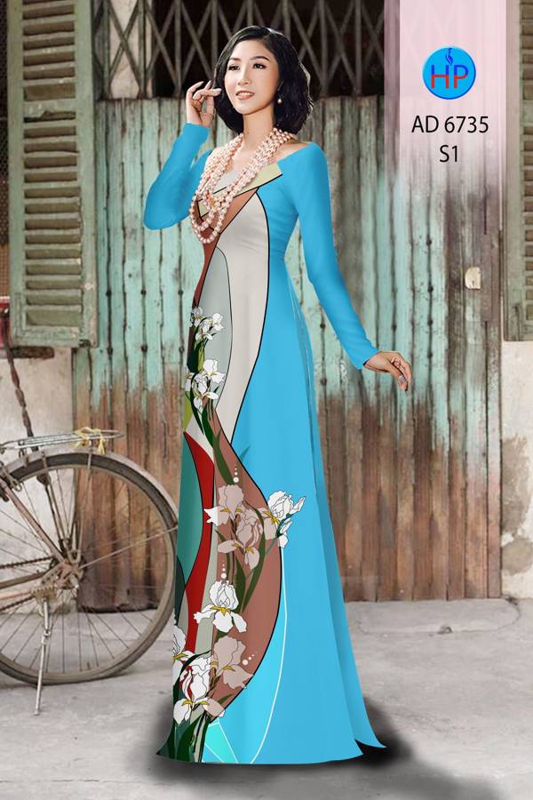 Vải Áo Dài Hoa Văn Thiết Kế 2021 AD 6735