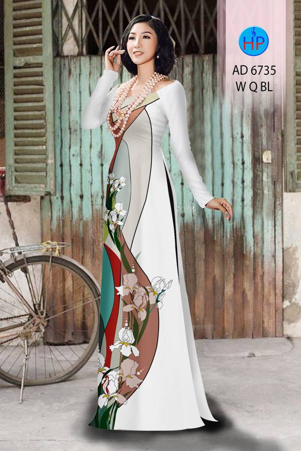 Vải Áo Dài Hoa Văn Thiết Kế 2021 AD 6735