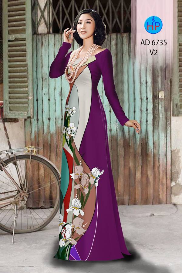Vải Áo Dài Hoa Văn Thiết Kế 2021 AD 6735