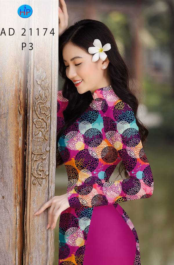 Vải Áo Dài Hoa Đều Kiểu Mới AD 21174