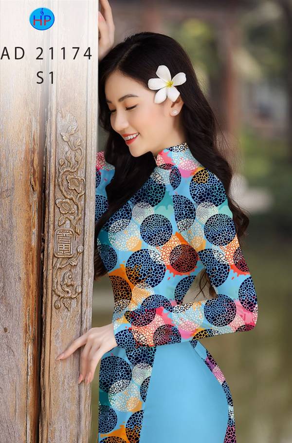 Vải Áo Dài Hoa Đều Kiểu Mới AD 21174