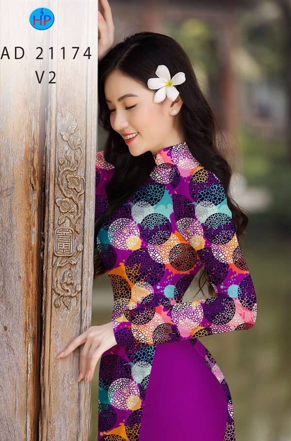 Vải Áo Dài Hoa Đều Kiểu Mới AD 21174
