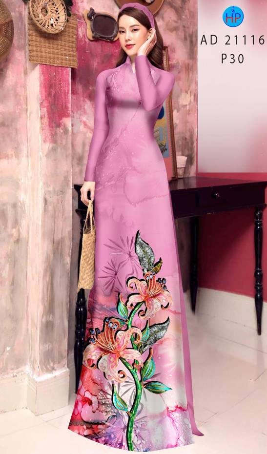 Vải Áo Dài Hoa Ly Thiết Kế 2021 AD 21116 37 Vải Áo Dài Hoa Ly Thiết Kế 2021 AD 21116