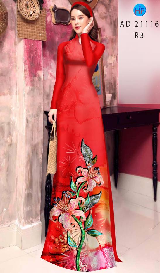 Vải Áo Dài Hoa Ly Thiết Kế 2021 AD 21116 45 Vải Áo Dài Hoa Ly Thiết Kế 2021 AD 21116
