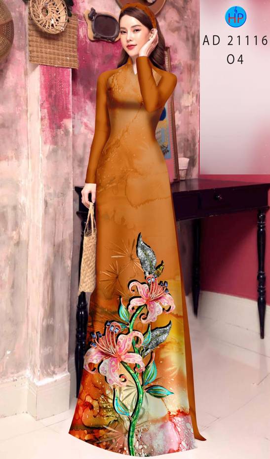 Vải Áo Dài Hoa Ly Thiết Kế 2021 AD 21116 44 Vải Áo Dài Hoa Ly Thiết Kế 2021 AD 21116