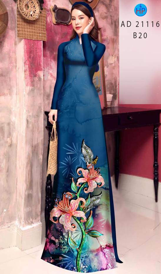 Vải Áo Dài Hoa Ly Thiết Kế 2021 AD 21116 48 Vải Áo Dài Hoa Ly Thiết Kế 2021 AD 21116