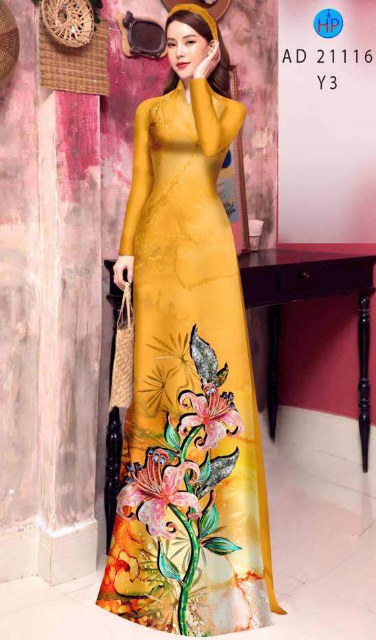 Vải Áo Dài Hoa Ly Thiết Kế 2021 AD 21116 52 Vải Áo Dài Hoa Ly Thiết Kế 2021 AD 21116