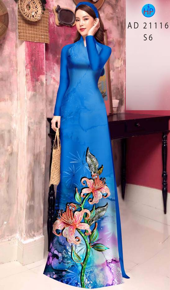 Vải Áo Dài Hoa Ly Thiết Kế 2021 AD 21116 51 Vải Áo Dài Hoa Ly Thiết Kế 2021 AD 21116