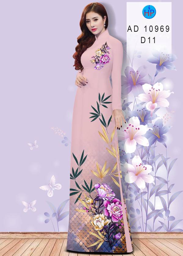 Vải Áo Dài Hoa In 3D Thiết Kế 2021 AD 10969 54 Vải Áo Dài Hoa In 3D Thiết Kế 2021 AD 10969