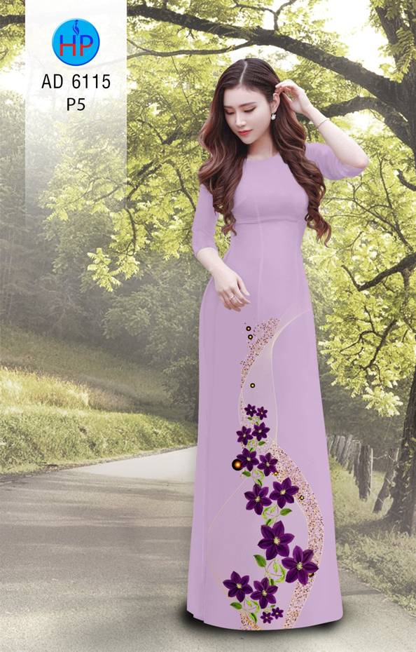 Vải Áo Dài Hoa In 3D Thiết Kế 2021 AD 6115 36 Vải Áo Dài Hoa In 3D Thiết Kế 2021 AD 6115