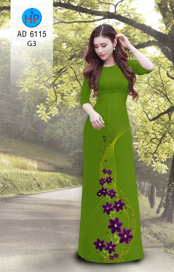 Vải Áo Dài Hoa In 3D Thiết Kế 2021 AD 6115 37 Vải Áo Dài Hoa In 3D Thiết Kế 2021 AD 6115