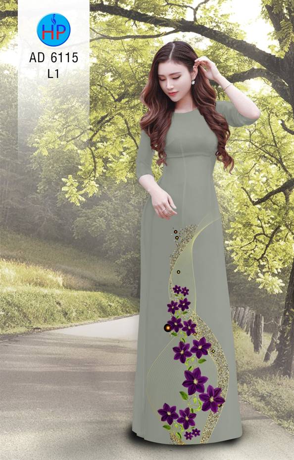 Vải Áo Dài Hoa In 3D Thiết Kế 2021 AD 6115 39 Vải Áo Dài Hoa In 3D Thiết Kế 2021 AD 6115