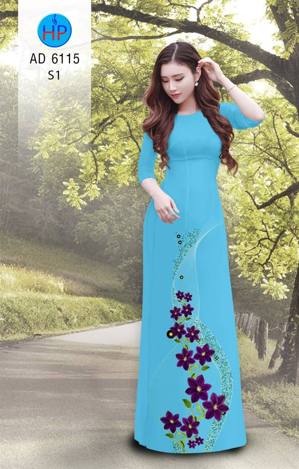 Vải Áo Dài Hoa In 3D Thiết Kế 2021 AD 6115 40 Vải Áo Dài Hoa In 3D Thiết Kế 2021 AD 6115
