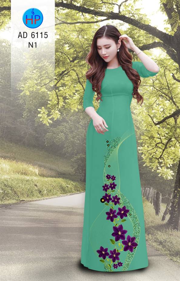 Vải Áo Dài Hoa In 3D Thiết Kế 2021 AD 6115 42 Vải Áo Dài Hoa In 3D Thiết Kế 2021 AD 6115