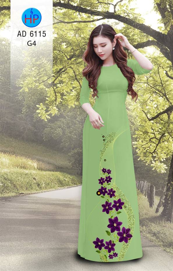 Vải Áo Dài Hoa In 3D Thiết Kế 2021 AD 6115 50 Vải Áo Dài Hoa In 3D Thiết Kế 2021 AD 6115