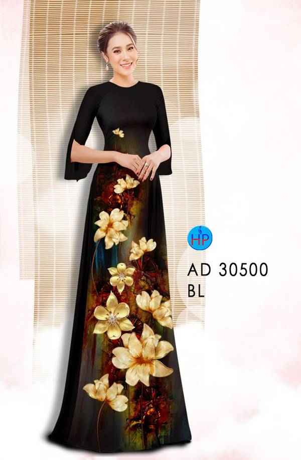 Vải Áo Dài Hoa In 3D Độc Đáo AD 30500 37 Vải Áo Dài Hoa In 3D Độc Đáo AD 30500