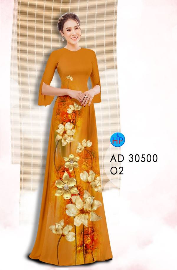Vải Áo Dài Hoa In 3D Độc Đáo AD 30500 39 Vải Áo Dài Hoa In 3D Độc Đáo AD 30500
