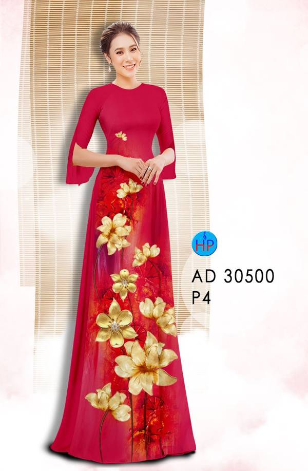 Vải Áo Dài Hoa In 3D Độc Đáo AD 30500 41 Vải Áo Dài Hoa In 3D Độc Đáo AD 30500