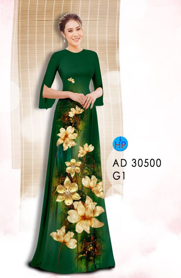 Vải Áo Dài Hoa In 3D Độc Đáo AD 30500 42 Vải Áo Dài Hoa In 3D Độc Đáo AD 30500