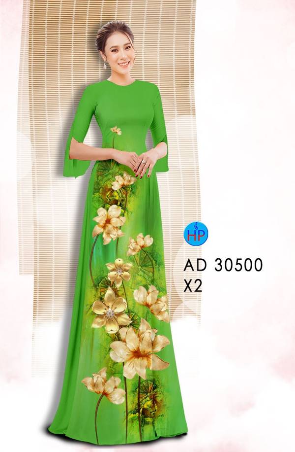 Vải Áo Dài Hoa In 3D Độc Đáo AD 30500 44 Vải Áo Dài Hoa In 3D Độc Đáo AD 30500