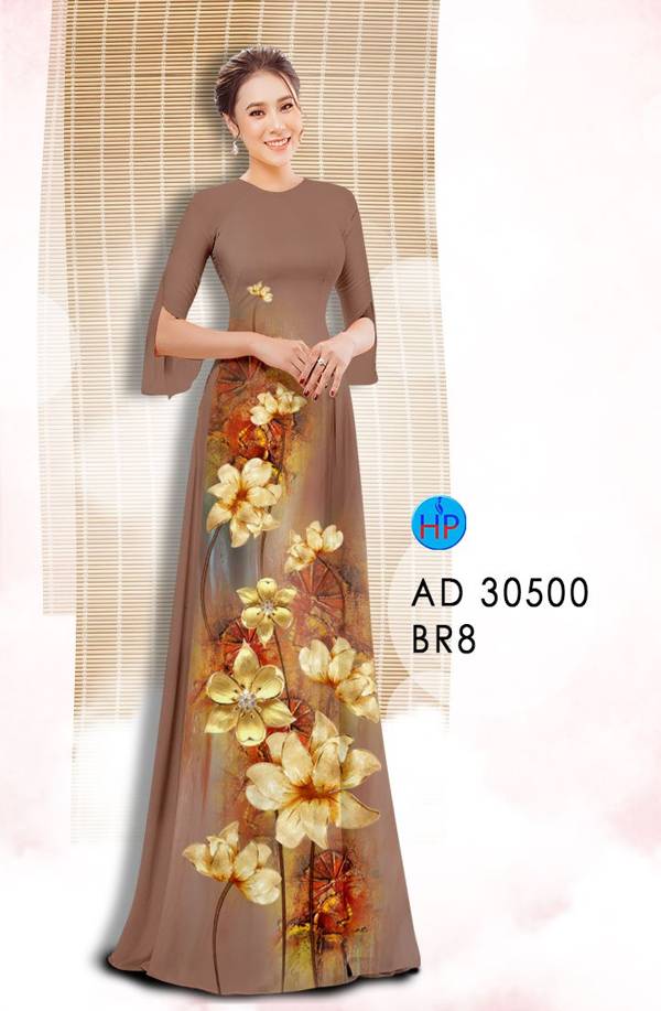 Vải Áo Dài Hoa In 3D Độc Đáo AD 30500 47 Vải Áo Dài Hoa In 3D Độc Đáo AD 30500