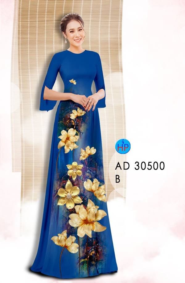 Vải Áo Dài Hoa In 3D Độc Đáo AD 30500 48 Vải Áo Dài Hoa In 3D Độc Đáo AD 30500