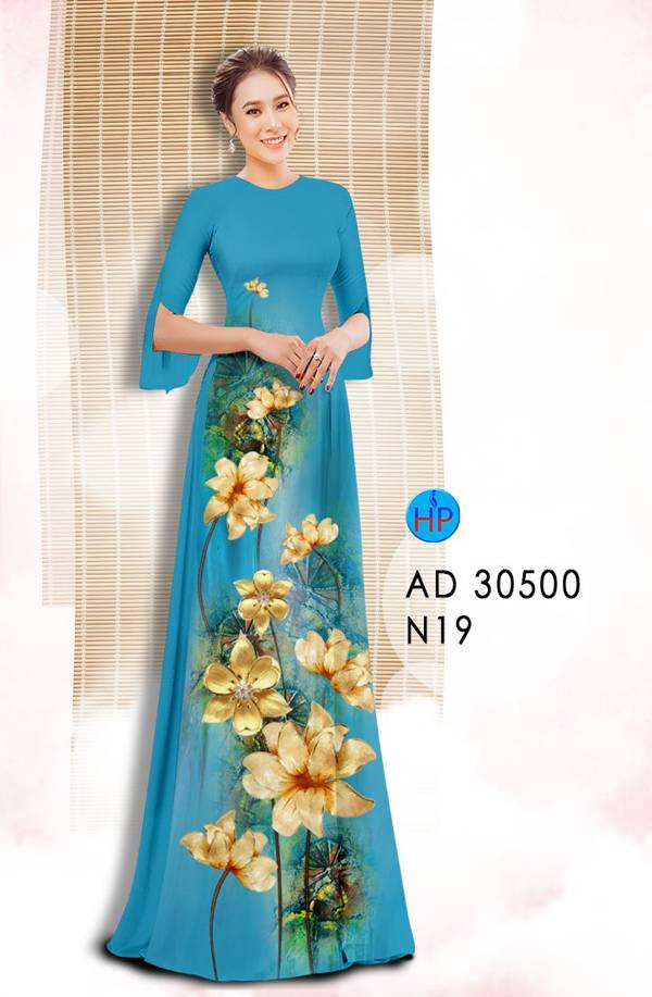 Vải Áo Dài Hoa In 3D Độc Đáo AD 30500 46 Vải Áo Dài Hoa In 3D Độc Đáo AD 30500