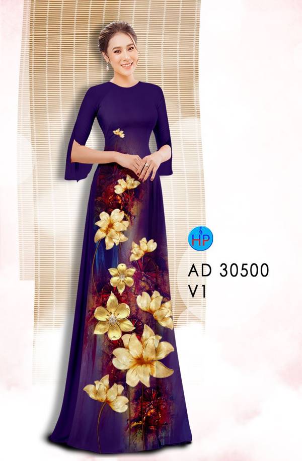 Vải Áo Dài Hoa In 3D Độc Đáo AD 30500 52 Vải Áo Dài Hoa In 3D Độc Đáo AD 30500