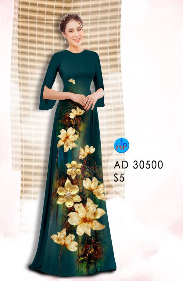 Vải Áo Dài Hoa In 3D Độc Đáo AD 30500 51 Vải Áo Dài Hoa In 3D Độc Đáo AD 30500