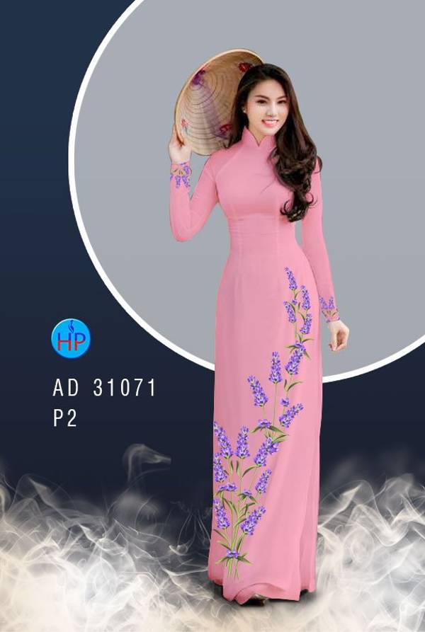 Vải Áo Dài Hoa Oải Hương Thiết Kế 2021 AD 31071