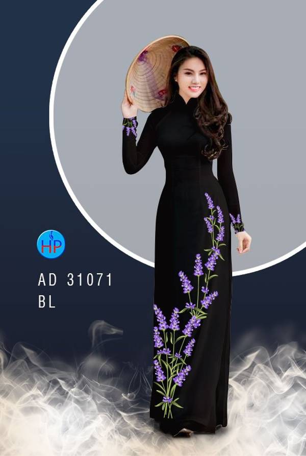 Vải Áo Dài Hoa Oải Hương Thiết Kế 2021 AD 31071