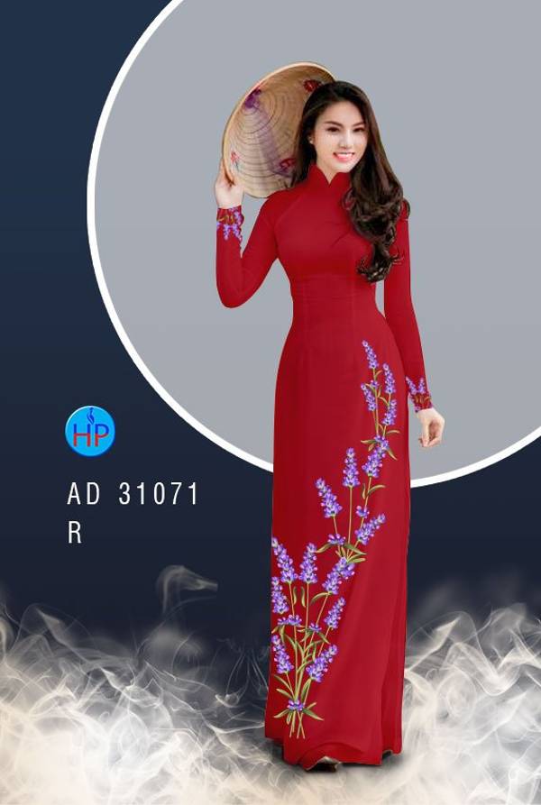 Vải Áo Dài Hoa Oải Hương Thiết Kế 2021 AD 31071