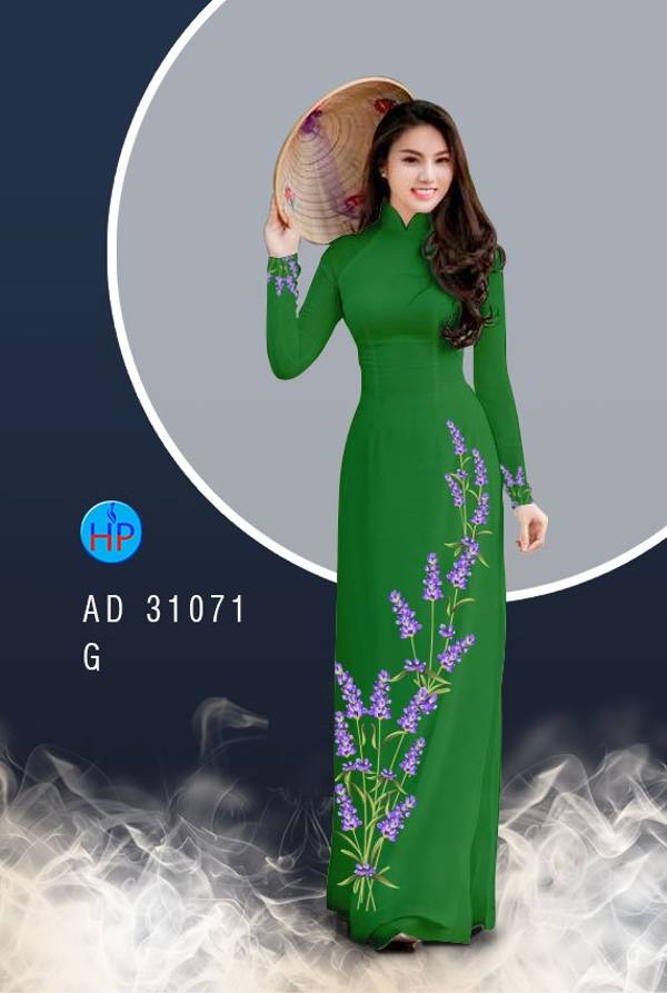 Vải Áo Dài Hoa Oải Hương Thiết Kế 2021 AD 31071