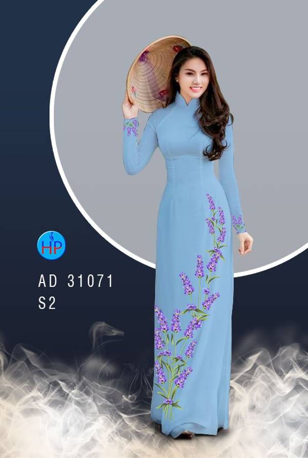 Vải Áo Dài Hoa Oải Hương Thiết Kế 2021 AD 31071