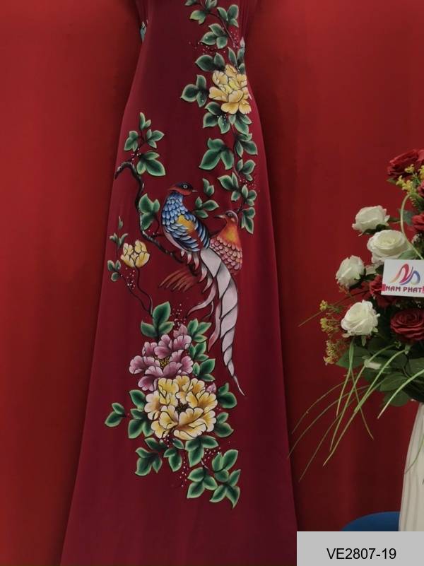 Vải Áo Dài Thái Tuấn Vẽ Chim Thiết Kế 2021 AD VE2807-18 7 Vải Áo Dài Thái Tuấn Vẽ Chim Thiết Kế 2021 AD VE2807-18
